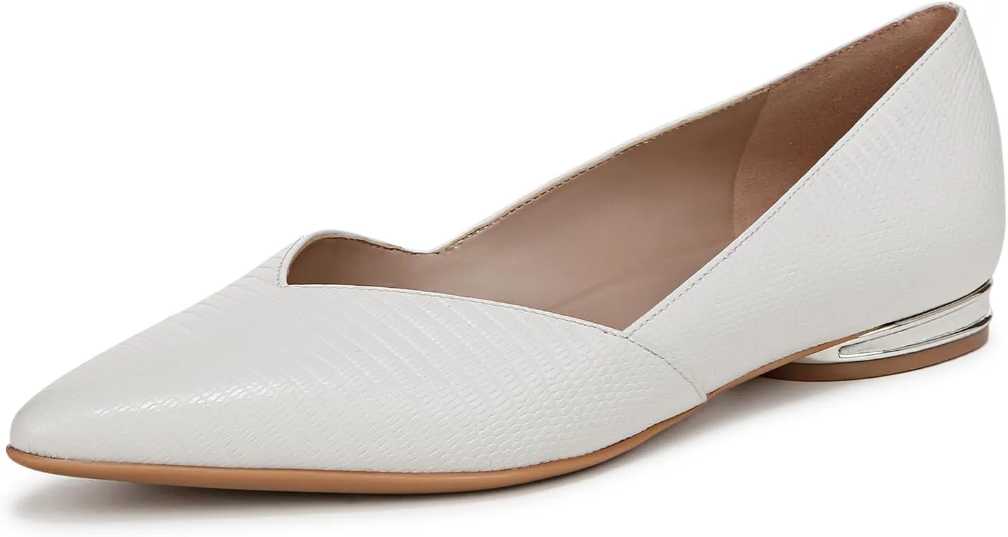 Naturalizer Womens Havana Ballet Flat Warm White Snake Print Leather 12 M