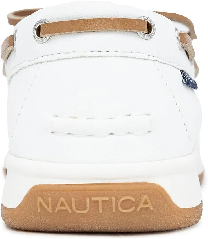 Nautica Women's Casual Boat Shoes, Moc-Toe Loafers with Cushioned Insole, Deck Fashion Sneaker