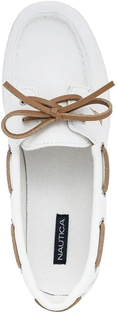 Nautica Women's Casual Boat Shoes, Moc-Toe Loafers with Cushioned Insole, Deck Fashion Sneaker