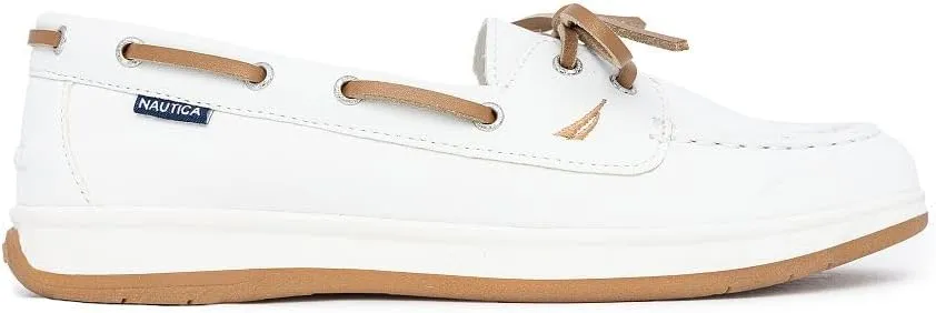 Nautica Women's Casual Boat Shoes, Moc-Toe Loafers with Cushioned Insole, Deck Fashion Sneaker