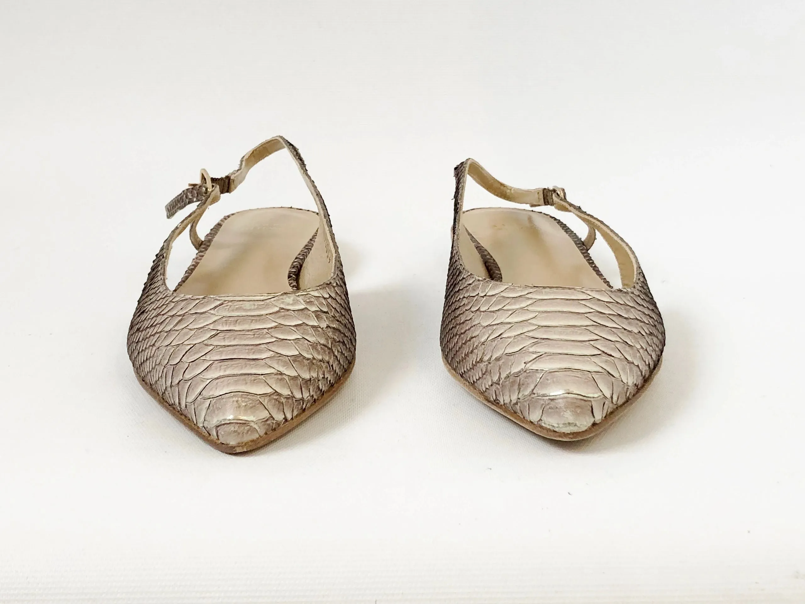 NEW Stuart Weitzman Python Slingback Flat Size 7.5 M