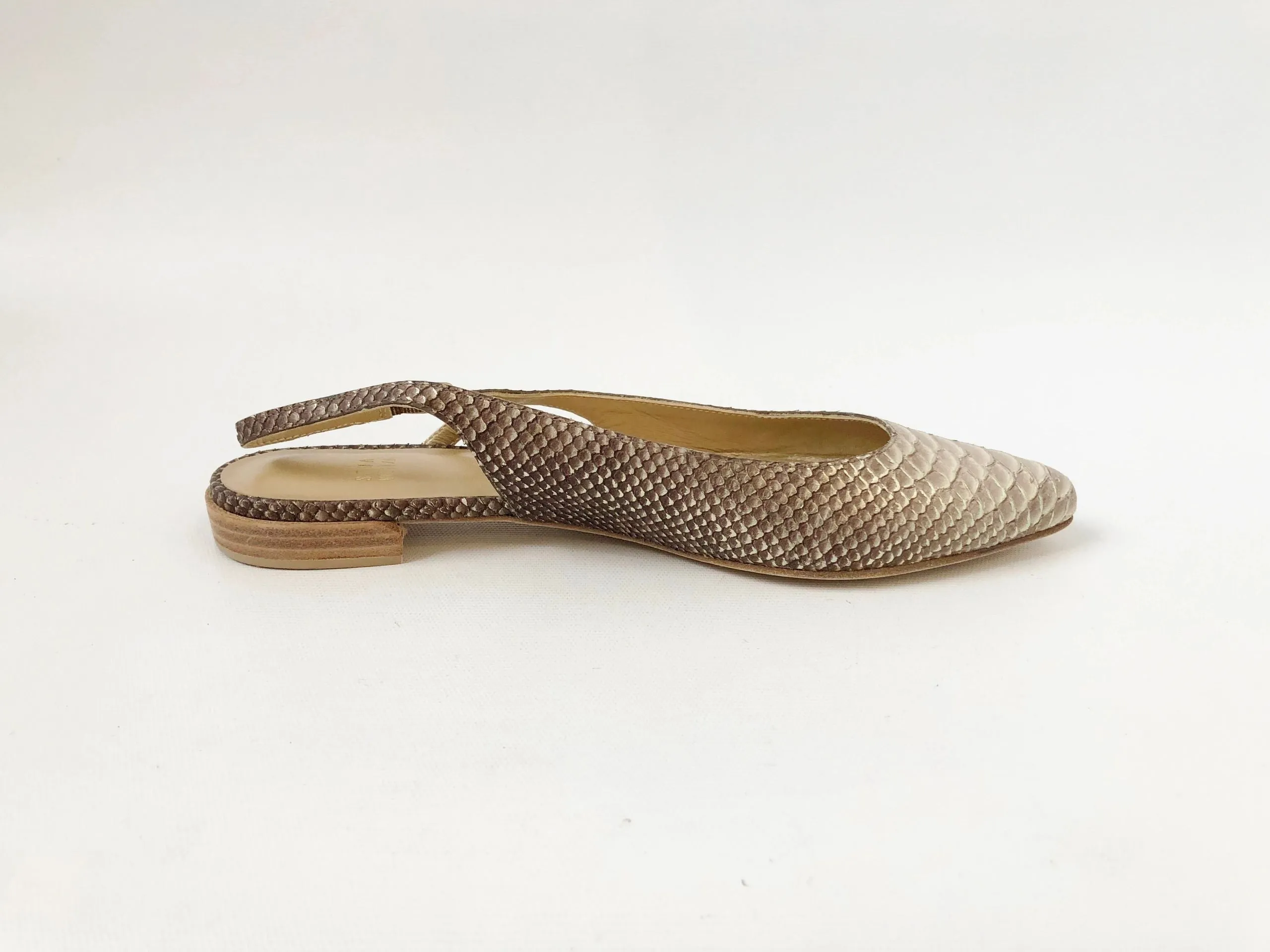 NEW Stuart Weitzman Python Slingback Flat Size 7.5 M