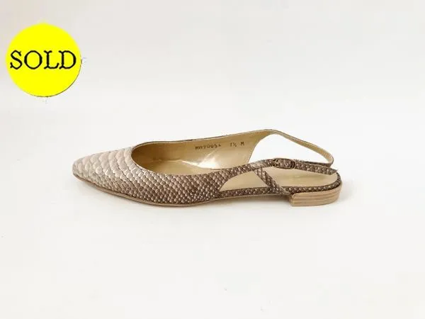 NEW Stuart Weitzman Python Slingback Flat Size 7.5 M