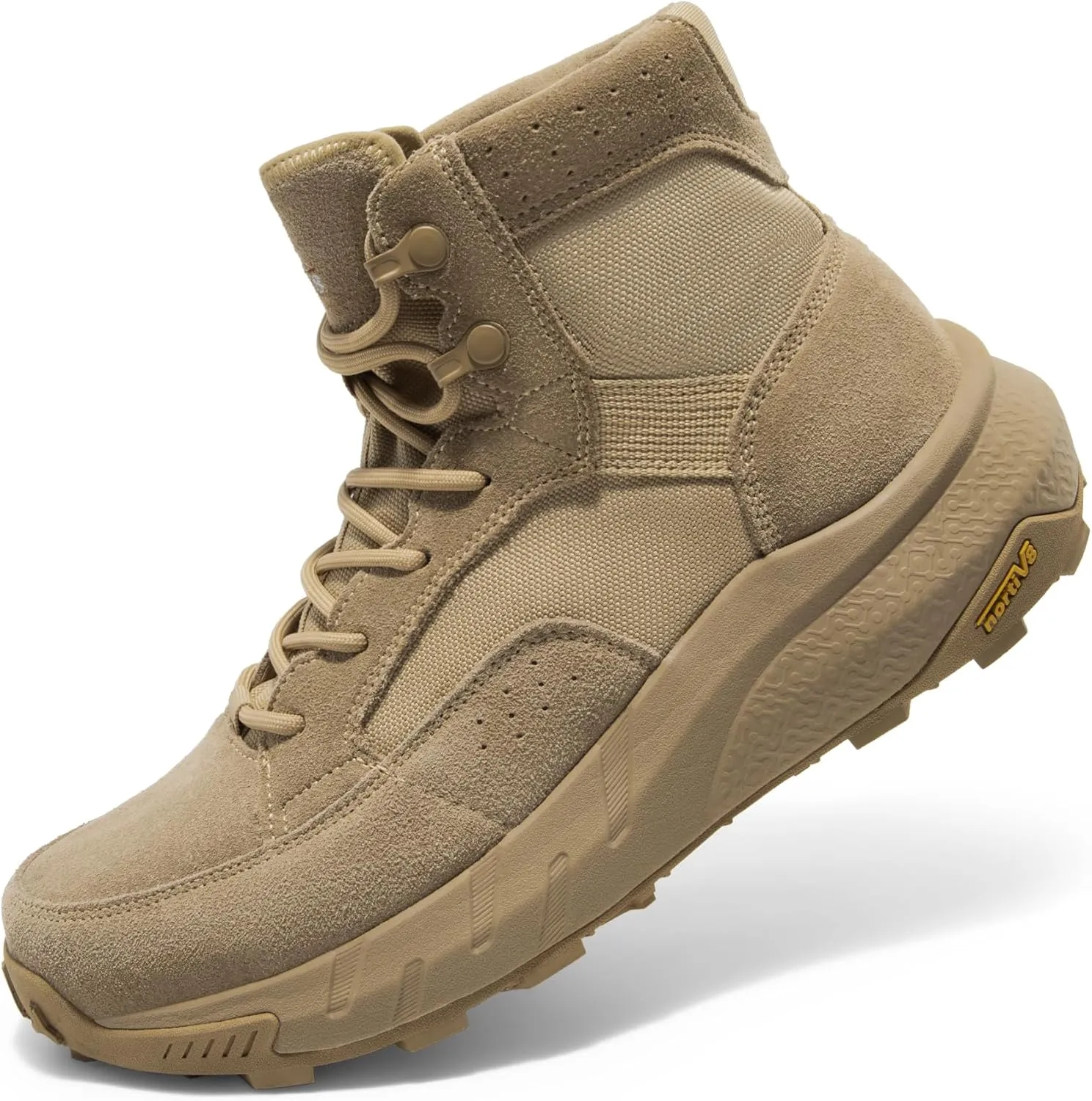 NORTIV 8 Men's Lightweight Casual Work Boots Leather Military Outdoor Hiking Motorcycle Combat Boots Commando