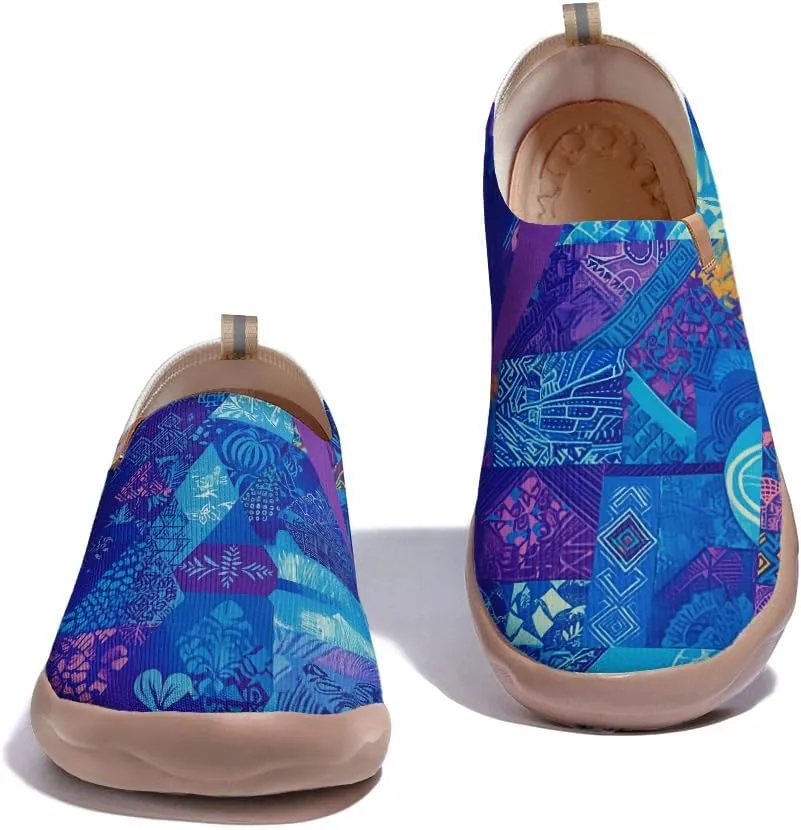 Onehorse Womens Flats Slip-Ons Comfortable Lightweight Sneakers Painted Casual Loafers Walking Travel Shoes