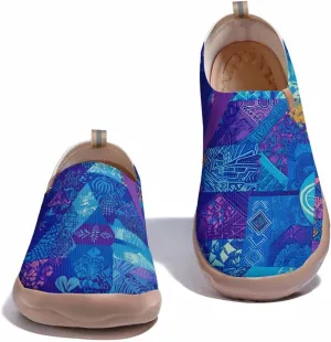Onehorse Womens Flats Slip-Ons Comfortable Lightweight Sneakers Painted Casual Loafers Walking Travel Shoes