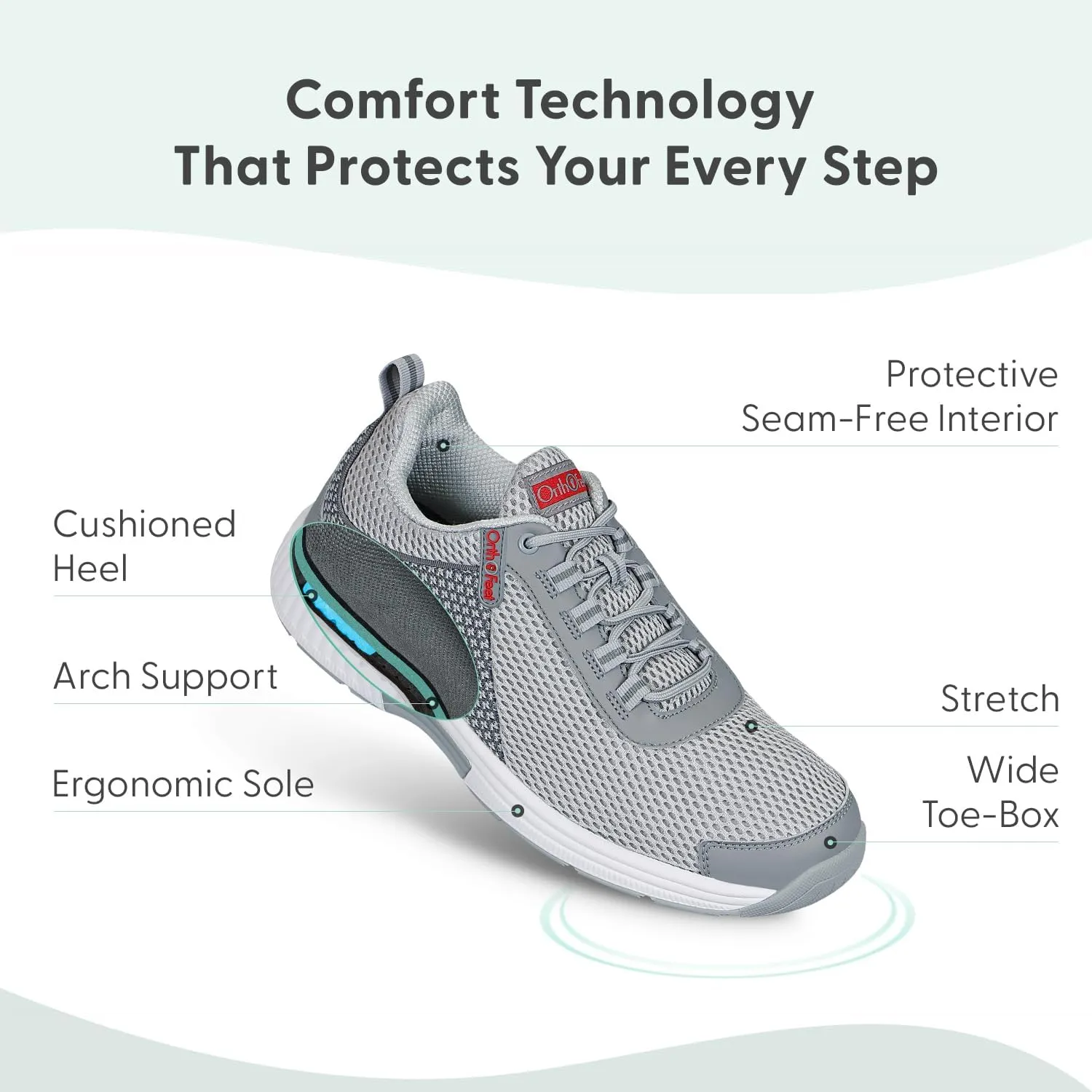 Orthofeet Men's Orthopedic Knit Edgewater Sneakers