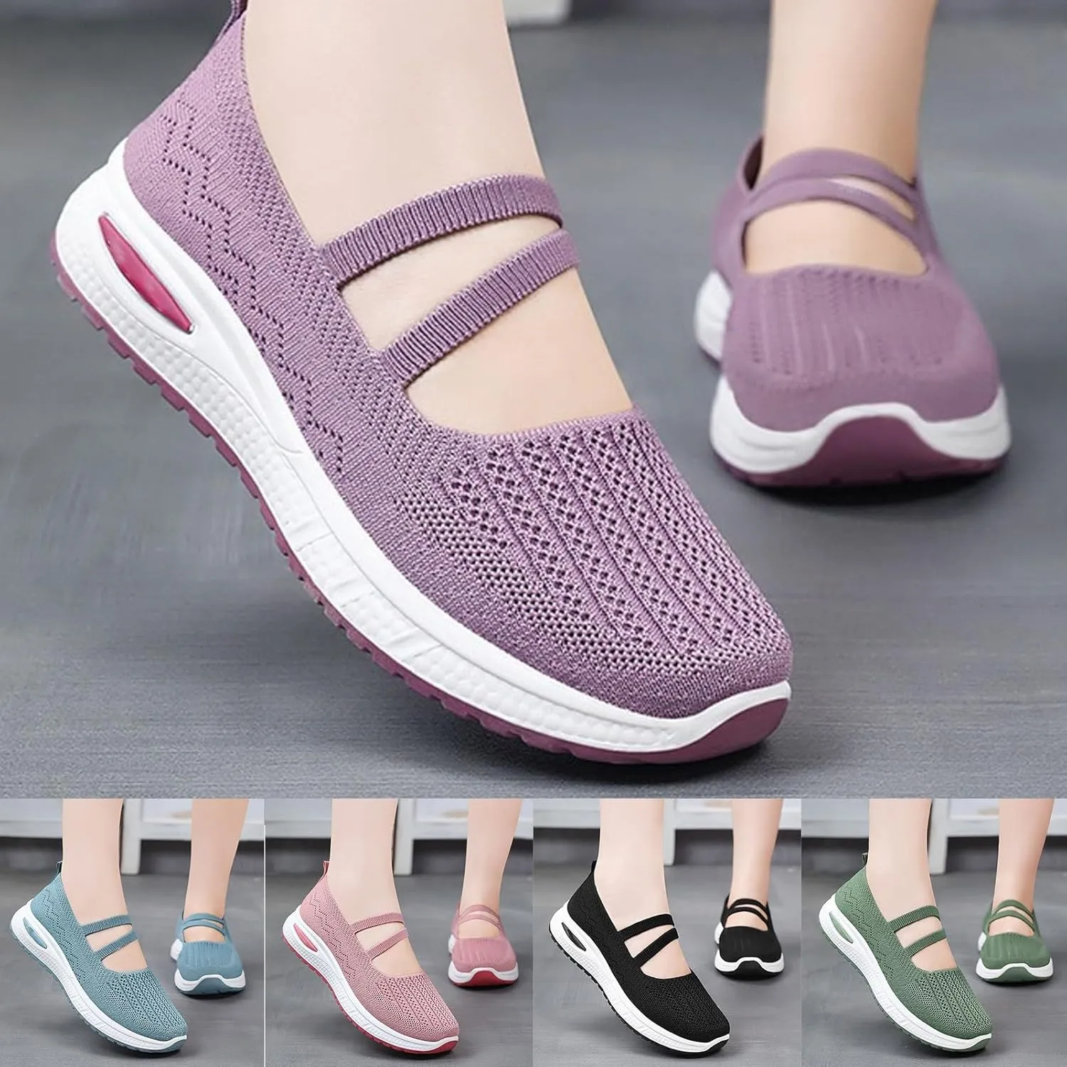 Orthopedic Shoes for Women Breathable Woven Diabetes Foam Shoes Walking Anti-Skid Sports Shoes Womens Slip On Sneakers Casual Arch Support Sneakers
