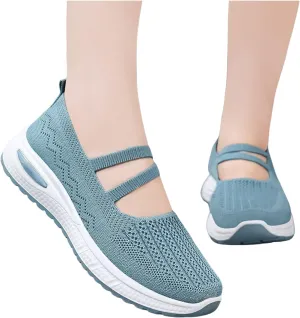 Orthopedic Shoes for Women Breathable Woven Diabetes Foam Shoes Walking Anti-Skid Sports Shoes Womens Slip On Sneakers Casual Arch Support Sneakers
