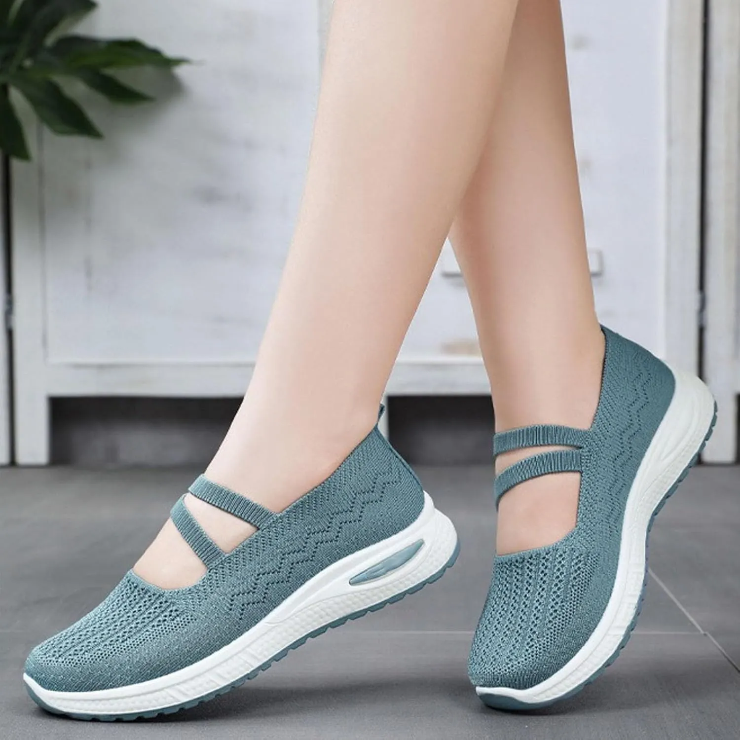 Orthopedic Shoes for Women Breathable Woven Diabetes Foam Shoes Walking Anti-Skid Sports Shoes Womens Slip On Sneakers Casual Arch Support Sneakers