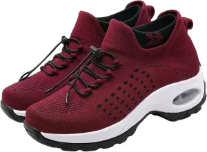 Orthopedic Shoes for Women Plantar Fasciitis,Breathable Walking Sneakers for Women,Slip on Trainers with Arch Support,Womens Air Cushion Sneakers Ortho Stretch Cushion Shoes