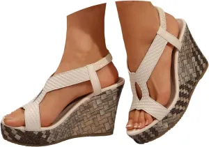 Orthopedic Wedge Sandals For Women 2025 Open Toe Espadrilles Comfortable Dressy Ankle Strap Platform Boho Beach Summer Shoes Comfortable Casual Dress Vacation Indoor Outdoor Lightweight Retro