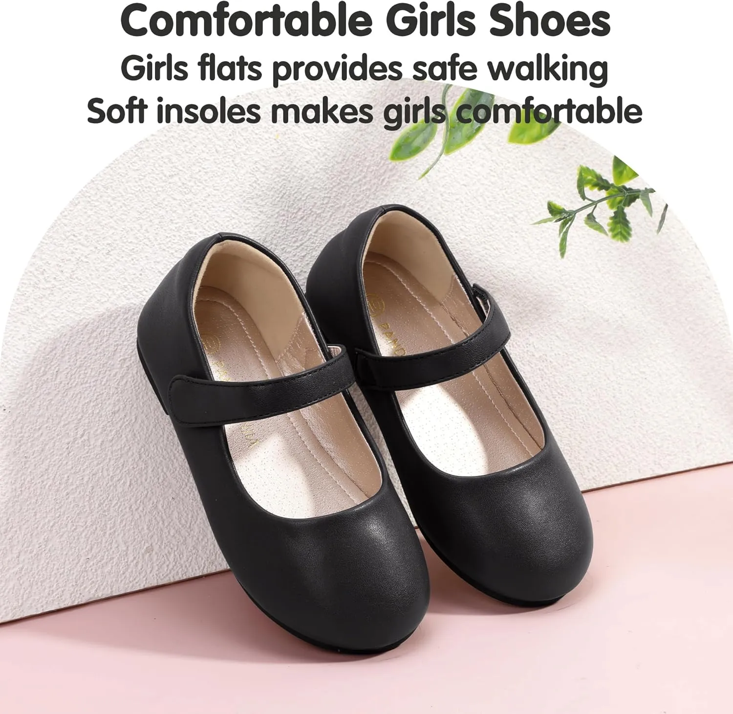 PANDANINJIA Girls Dress Shoes Toddler Flower Girl Kids Mary Jane Shoes Ballet Flats School Wedding Party Church Girls Shoes