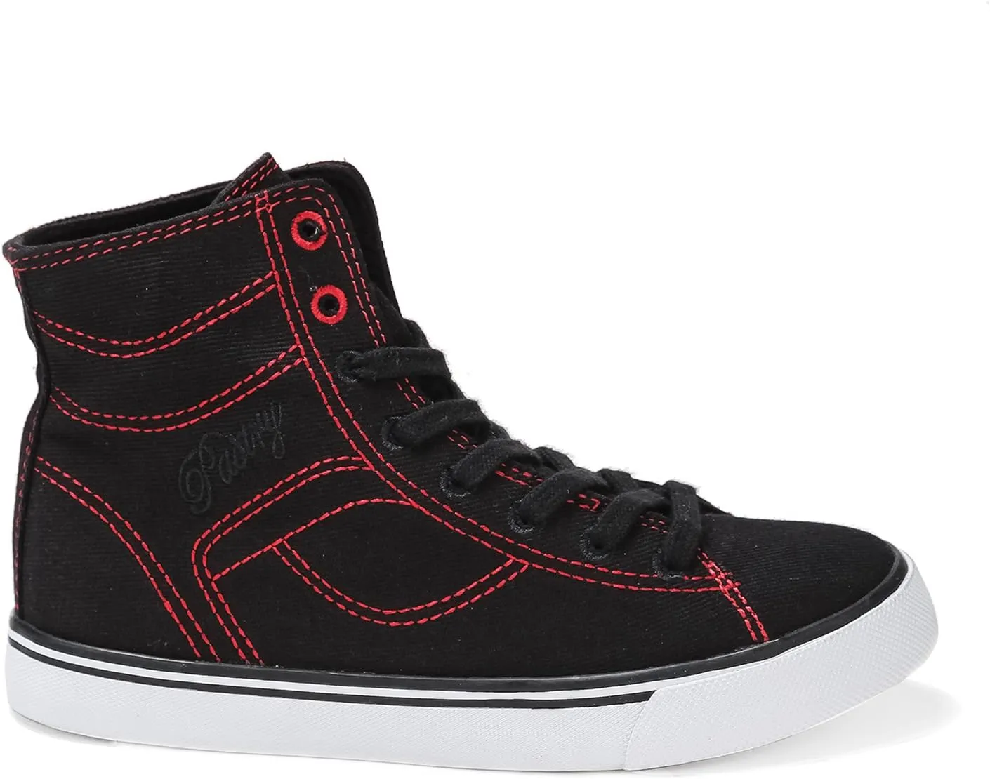 Pastry Cassatta Stretch Canvas Dance Sneakers, Black/Red, Youth/Size 2