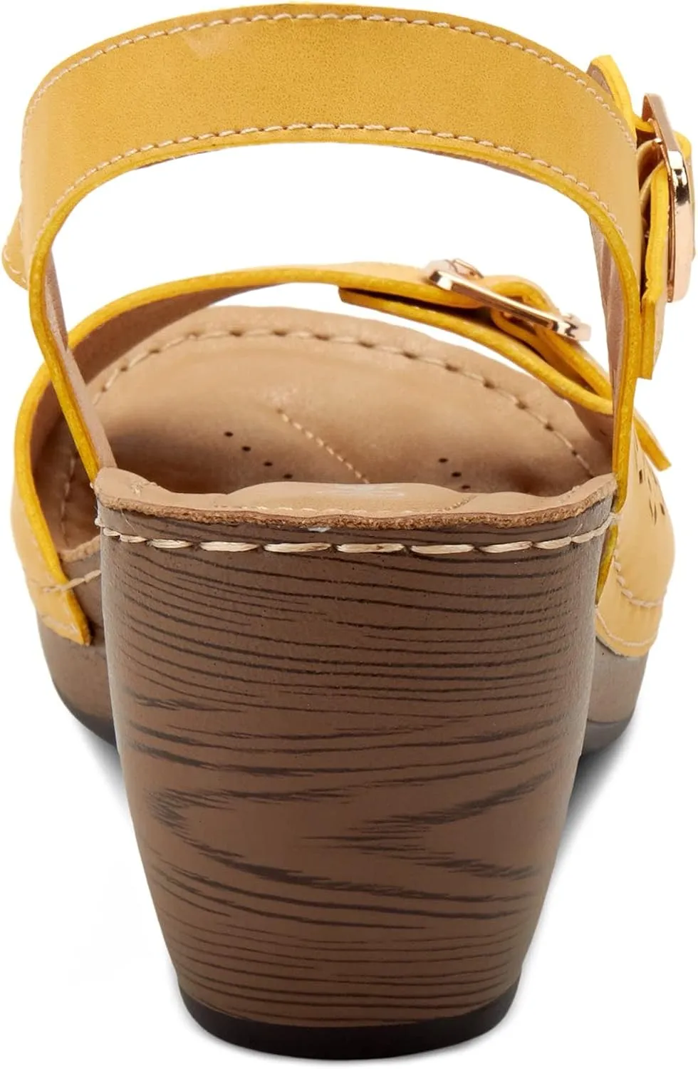 PATRIZIA Spring Step Shantay Wedge Sandals for Women - Ladies Sandals with ankle strap buckle closures - Womens Casuals Sandals for Outdoor