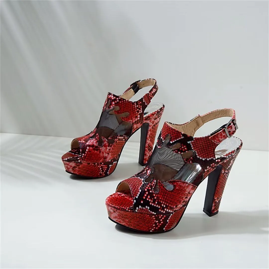 Peep Toe Women's Sandals Summer Shoes Platform High Heels Slingback Spring Summer Party Shoes Large Size Shoes Ladies