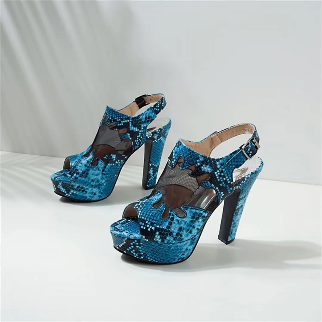 Peep Toe Women's Sandals Summer Shoes Platform High Heels Slingback Spring Summer Party Shoes Large Size Shoes Ladies