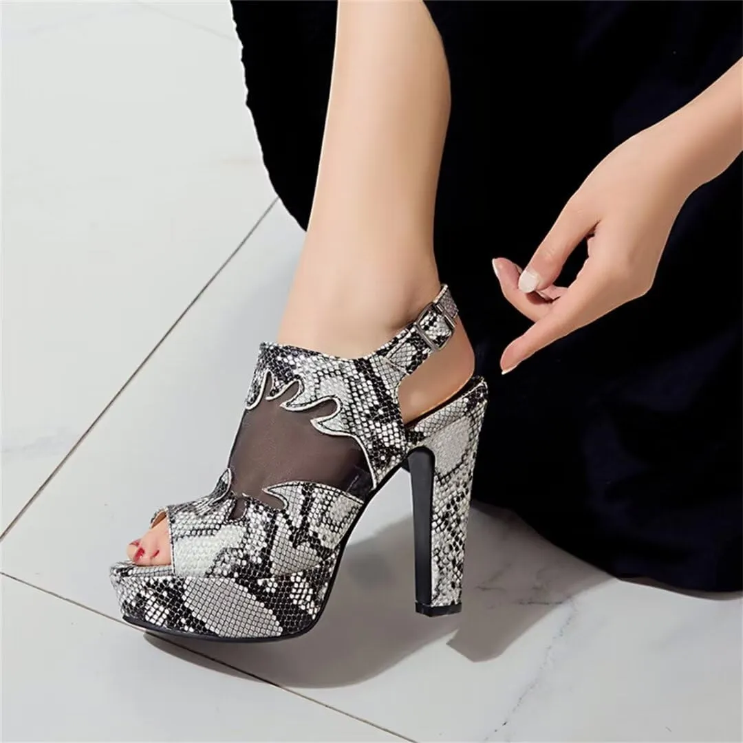 Peep Toe Women's Sandals Summer Shoes Platform High Heels Slingback Spring Summer Party Shoes Large Size Shoes Ladies