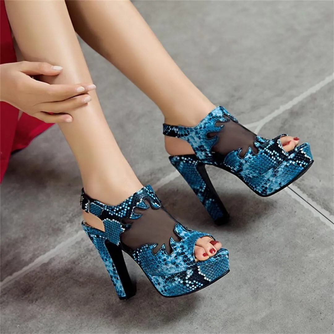 Peep Toe Women's Sandals Summer Shoes Platform High Heels Slingback Spring Summer Party Shoes Large Size Shoes Ladies