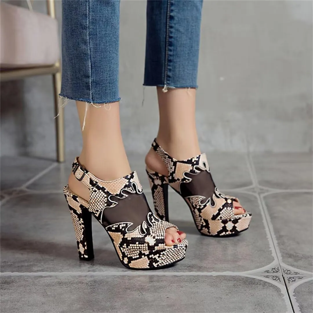 Peep Toe Women's Sandals Summer Shoes Platform High Heels Slingback Spring Summer Party Shoes Large Size Shoes Ladies