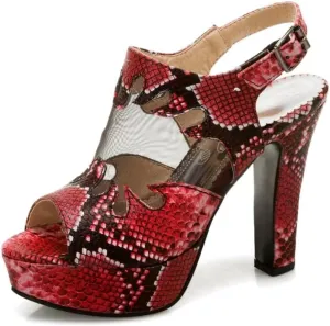Peep Toe Women's Sandals Summer Shoes Platform High Heels Slingback Spring Summer Party Shoes Large Size Shoes Ladies
