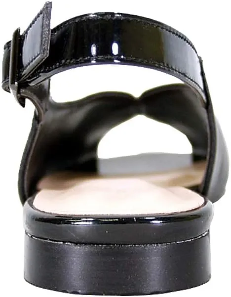 Peerage Eden Women's Wide Width Peep Toe Slingback Comfort Leather Flats