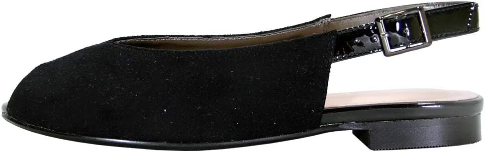 Peerage Kelsey Women's Wide Width Peep Toe Slingback Comfort Suede Flats