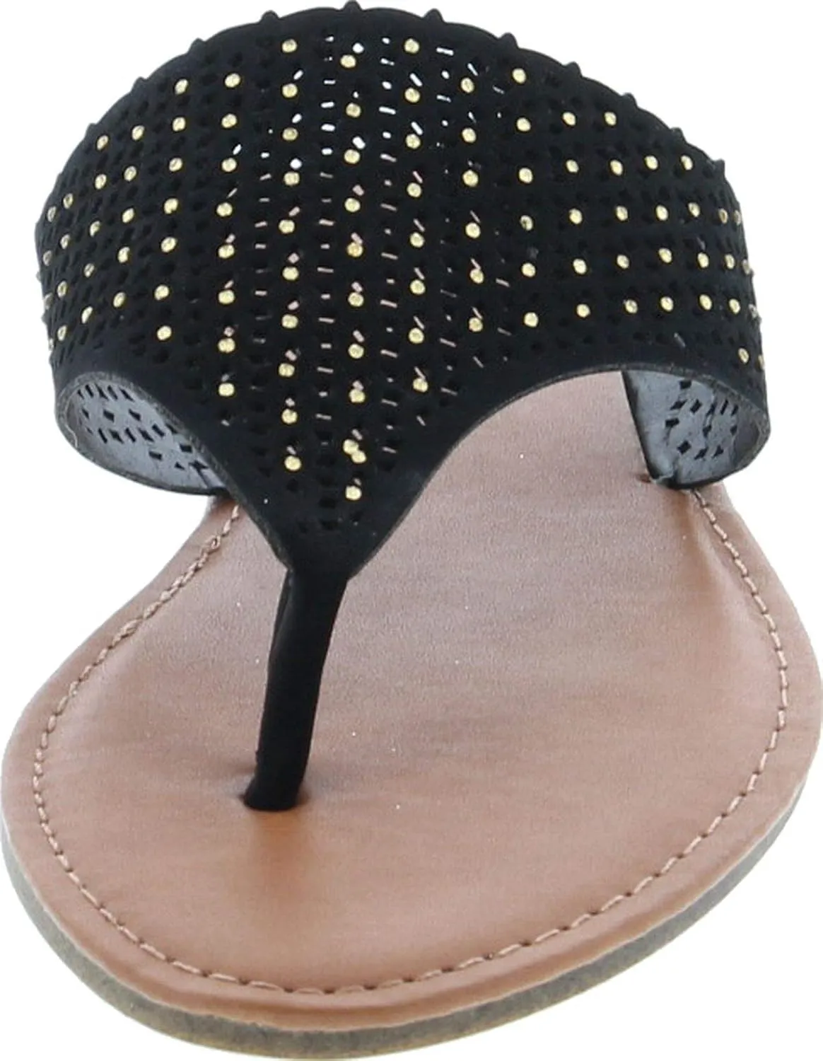 Pierre Dumas Women's Azaria-7 Vegan Leather Perforated Accents Flip-Flops Flats Sandals