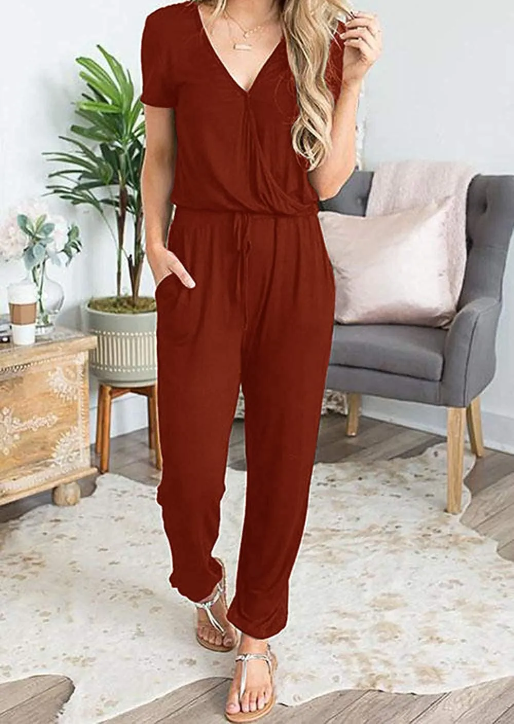PRETTYGARDEN Jumpsuits for Women 2025 Spring Summer Casual Dressy Short Sleeve Romper Airport Vacation Travel Outfits