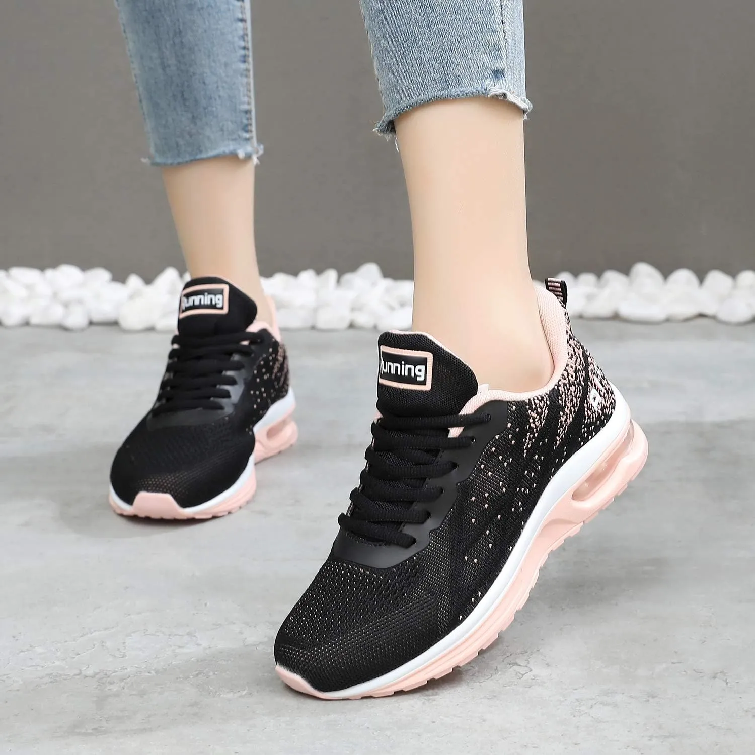 QAUPPE Womens Fashion Lightweight Air Sports Walking Sneakers Breathable Gym Jogging Running Tennis Shoes US 5.5-11 B(M)…