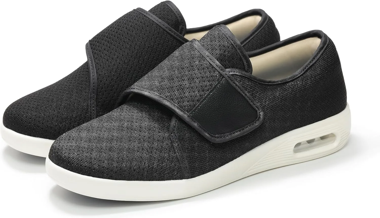 QHBPMGAD Diabetic Shoes for Women, Women's Wide Width Elderly Shoes, Adjustable Hook and Loop Closure Anti-Slip Breathable Lightweight, Swollen Feet Walking Edema Sneakers