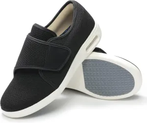 QHBPMGAD Diabetic Shoes for Women, Women's Wide Width Elderly Shoes, Adjustable Hook and Loop Closure Anti-Slip Breathable Lightweight, Swollen Feet Walking Edema Sneakers