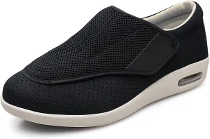 QHBPMGAD Diabetic Shoes for Women, Women's Wide Width Elderly Shoes, Adjustable Hook and Loop Closure Non-Slip Lightweight Breathable, Swollen Feet Edema Walking Sneakers