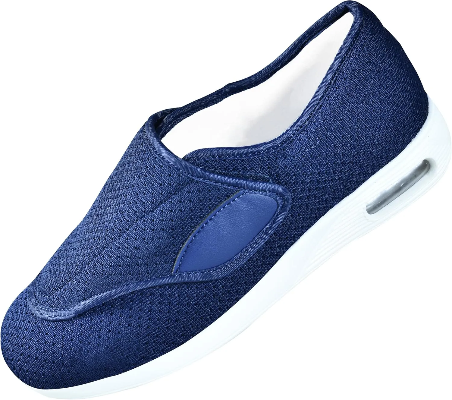 QHBPMGAD Mens Diabetic Shoes for Men Extra Wide Slip on Shoes for Swollen Feet Adjustable Hook and Loop Closure Anti-Slip Breathable Edema Walking Shoes