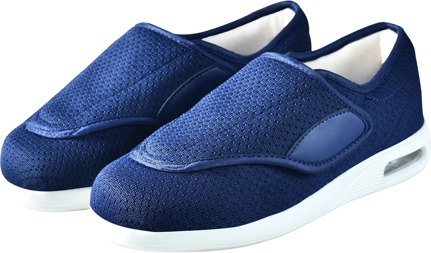 QHBPMGAD Mens Diabetic Shoes for Men Extra Wide Slip on Shoes for Swollen Feet Adjustable Hook and Loop Closure Anti-Slip Breathable Edema Walking Shoes