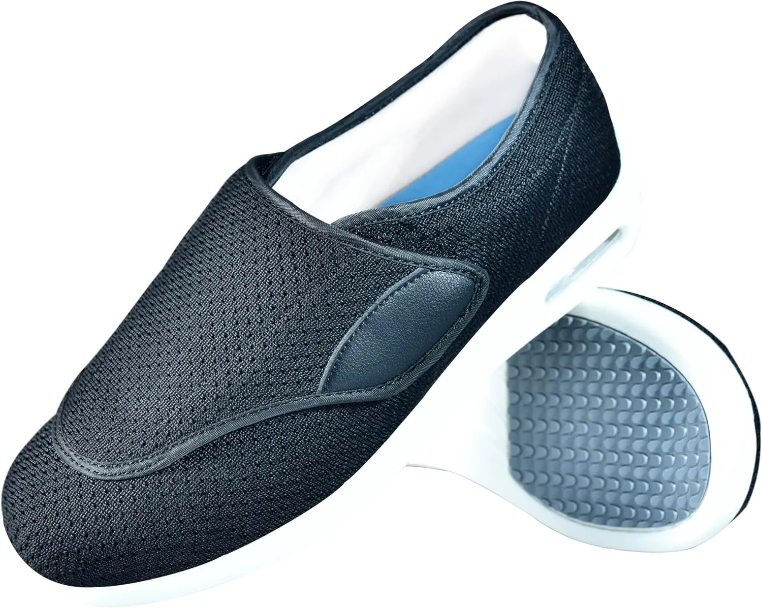 QHBPMGAD Women's Diabetic Shoes, Wide Width Elderly Sneakers for Women, Adjustable Hook and Loop Closure Non-Slip Breathable, Swollen Feet Walking Edema Shoes