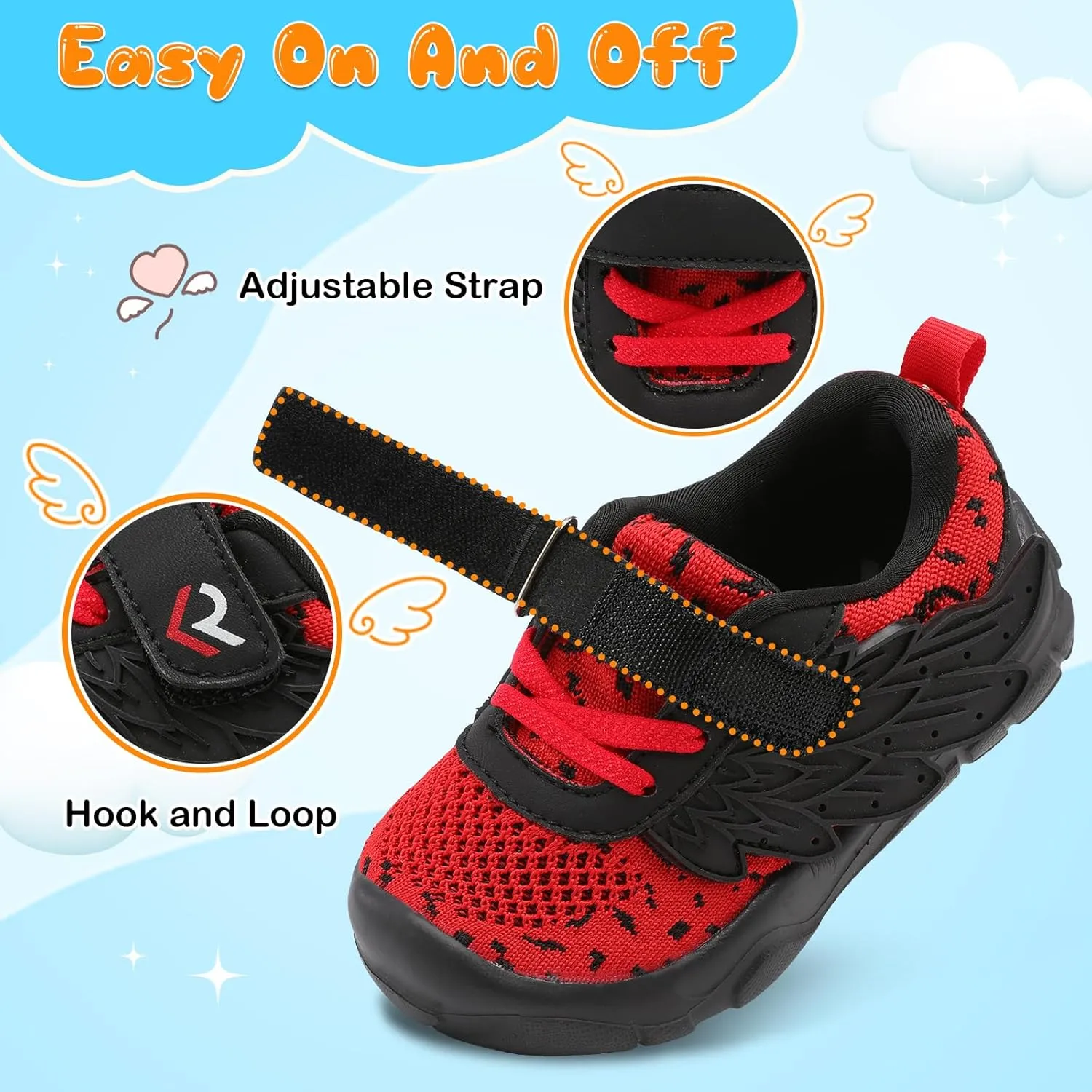 relxfeet Toddler Boys Girls Shoes Wide Toe Box Barefoot Sneakers Fashion Lightweight Breathable Tennis Walking Shoes