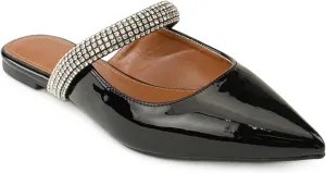 RF ROOM OF FASHION Women's Jeweled Slide On Backless Loafer Mule Flats