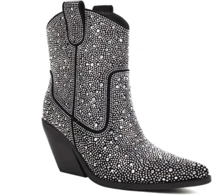 Rhinestone Boots Women's Elegant Wedges In Autumn Winter Booties And High Heels Party Dance Designer Shoes