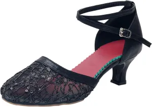 Sandals for Women 2025 Closed Toe Ballroom Latin Dance Shoes Dancing Heels Dress Shoes Breathable Mesh Sandals