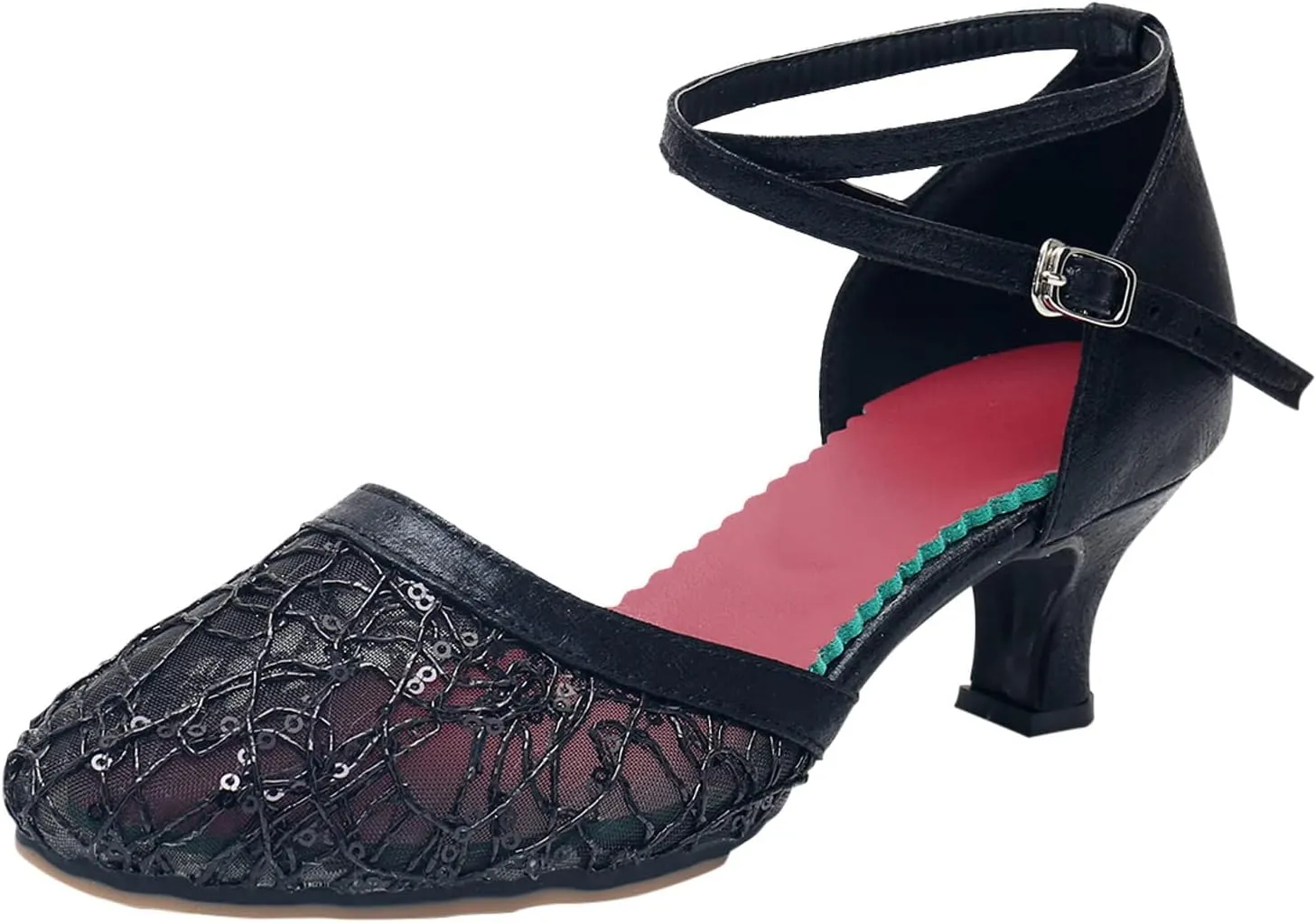 Sandals for Women 2025 Closed Toe Ballroom Latin Dance Shoes Dancing Heels Dress Shoes Breathable Mesh Sandals