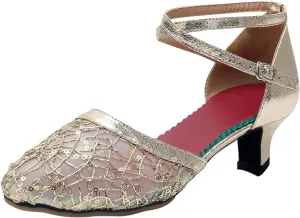 Sandals for Women 2025 Closed Toe Ballroom Latin Dance Shoes Dancing Heels Dress Shoes Breathable Mesh Sandals