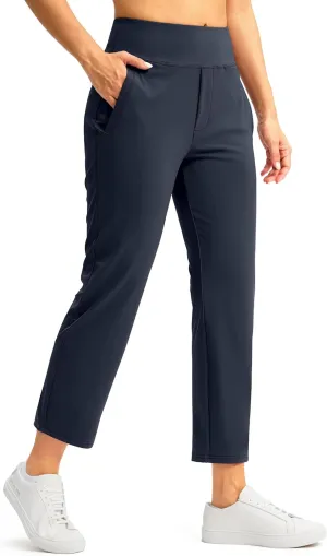 SANTINY Women's Pants with 3 Pockets 7/8 High Waisted Stretch Ankle Pants for Women Golf Casual Travel Athletic Work