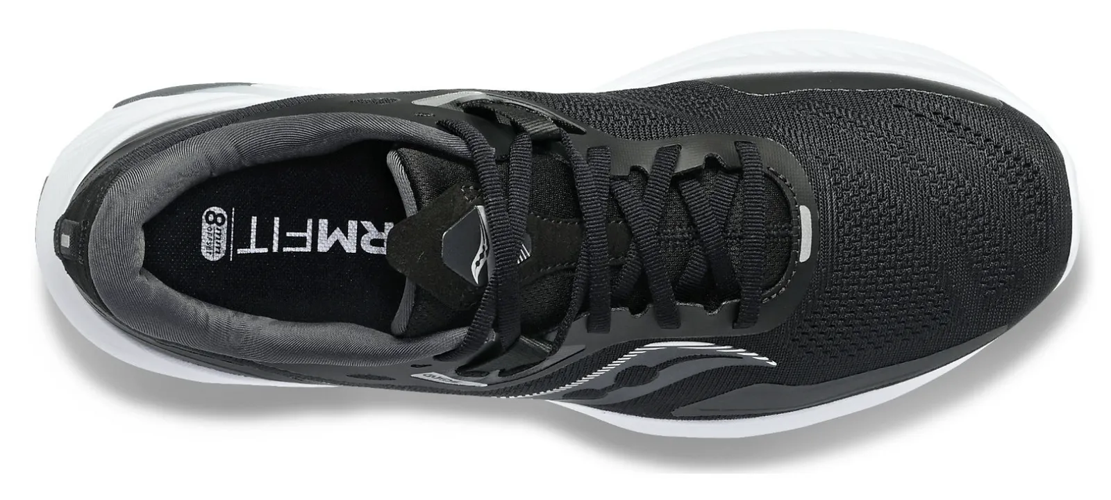 Saucony Womens Guide 15 Wide Athletic Sneakers Running Shoes - Black/White