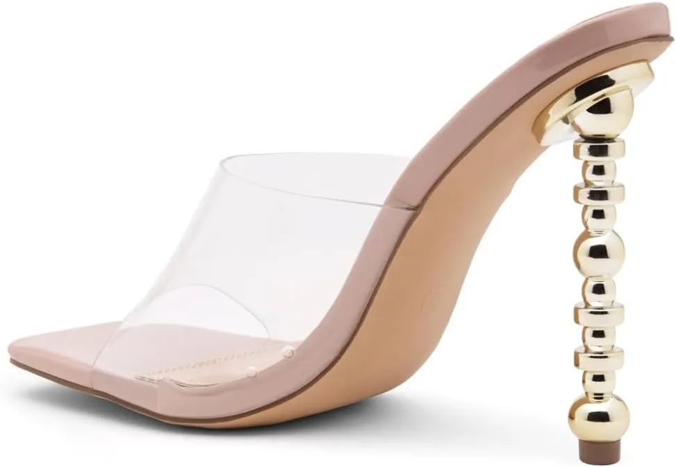 Shoe Land Women’s Clear Rhinestone Bow Heels – Double Bowknot & Adjustable Ankle Strap | Crystal Stiletto High Heels with Square Open Toe for Wedding & Party