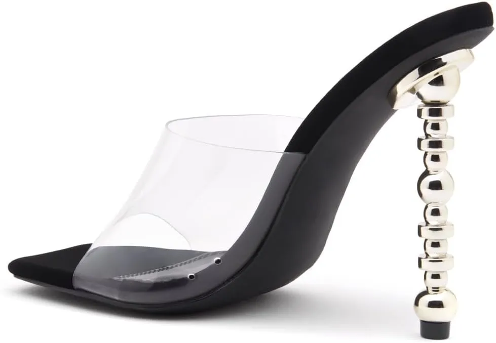 Shoe Land Women’s Clear Rhinestone Bow Heels – Double Bowknot & Adjustable Ankle Strap | Crystal Stiletto High Heels with Square Open Toe for Wedding & Party
