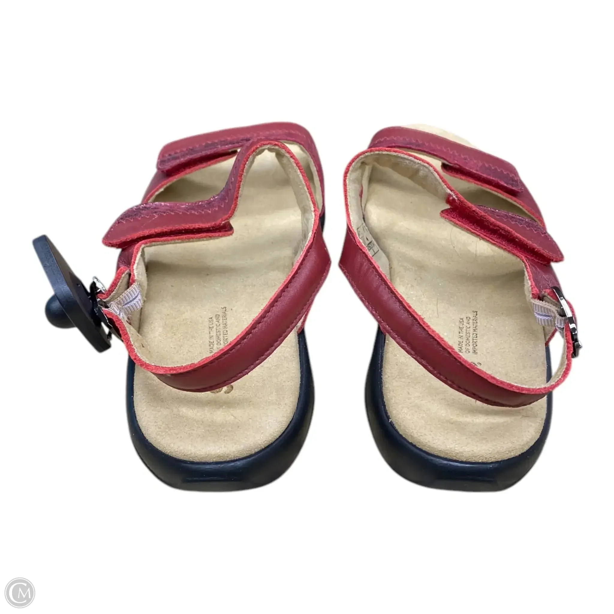 Shoes Flats By Sas In Red & Tan, Size: 9.5