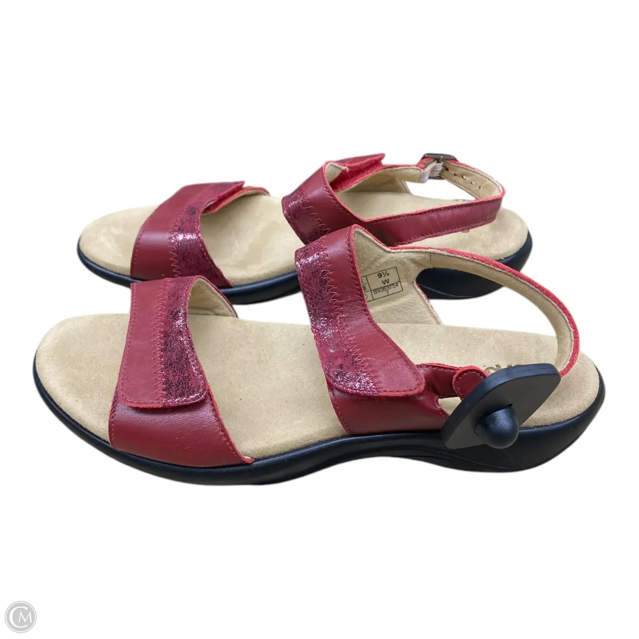 Shoes Flats By Sas In Red & Tan, Size: 9.5