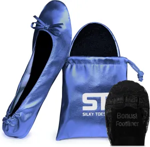 Silky Toes Foldable Flats for Women Purse Ballet Shoes Ballerina Slippers