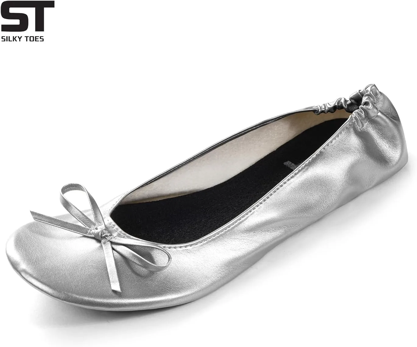 Silky Toes Foldable Flats for Women Purse Ballet Shoes Ballerina Slippers